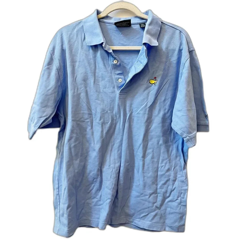 Masters Collection Blue Polo Shirt Mens Large Golf Augusta Cotton